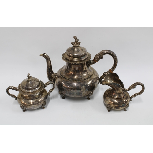 80A - Silver teaset, stamped Original Alt- Heidelberg Sterling 925 (3)