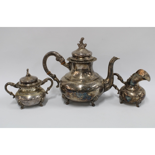 80A - Silver teaset, stamped Original Alt- Heidelberg Sterling 925 (3)