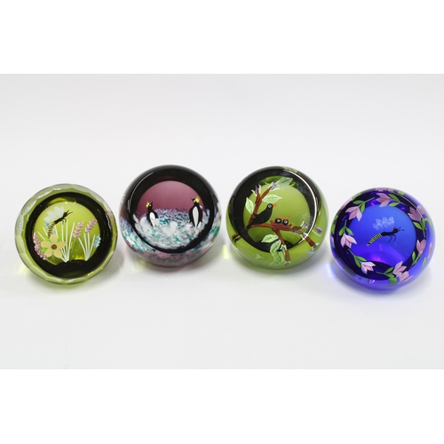 86 - Caithness Glass paperweights, William Manson limited editions to include Pheasant, Duck Pond, Pengui... 