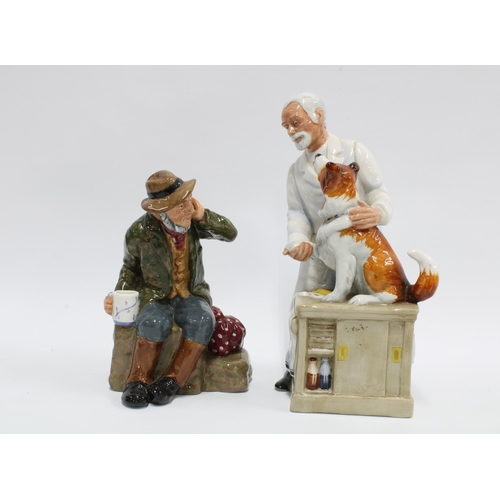 93 - Two Royal Doulton figures, 'Owd William' HN2042 and 'Thanks Doc!'HN2731, taller 22cm (2)