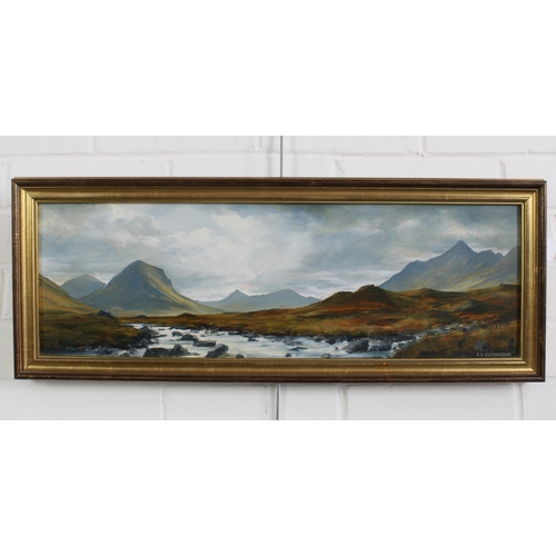 112 - Ian S. Johnstone (SCOTTISH 1957 - 2009) 'River Sligachan, Skye' oil on board, signed, framed, 60  x ... 