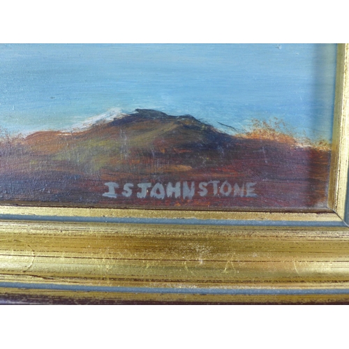16 - Ian S. Johnstone (SCOTTISH 1957 - 2009) 'Broadford Bay - Skye' oil on board, signed, framed, 34 x 19... 