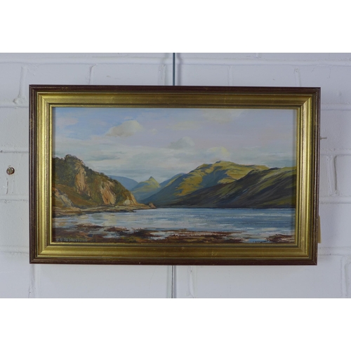 17 - Ian S. Johnstone (SCOTTISH 1957 - 2009) 'Towards Glen Shiel from Loch Duich', oil on board, signed, ... 