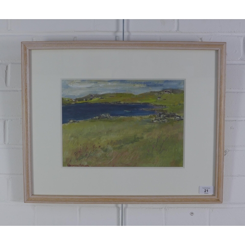 21 - Christine Paterson 'Summer - Iona', oil on board, signed and framed under glass, 31 x 22cm