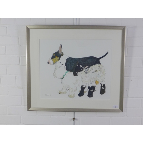 43 - Charlotte Brayley BA Hons, 'The Constant Companions' ink and watercolour on paper, singed and framed... 