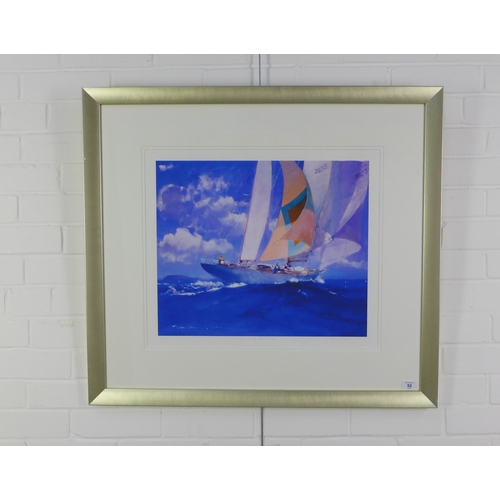 52 - John Harris 'Cresting the Wave' coloured giclee A/P print, framed under glass,  84 x 76cm including ... 