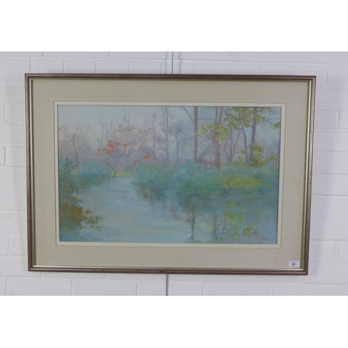 58 - Irene M. Halliday (SCOTTISH b.1931) Dunham Pond, watercolour on paper, signed and labelled verso, 73... 