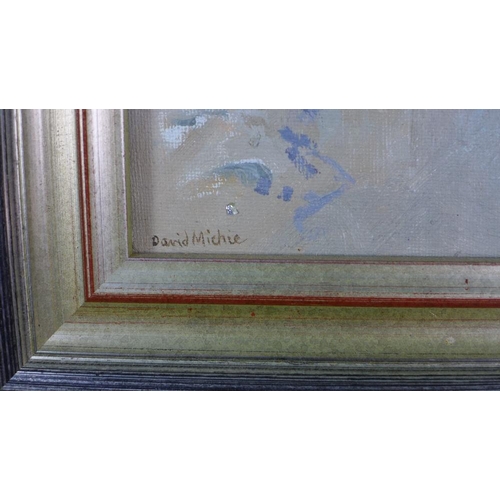 61 - David Michie O.B.E., R.S.A., R.G.I., F.R.S.A (SCOTTISH 1928-2015) Pelican oil on canvas, signed bott... 