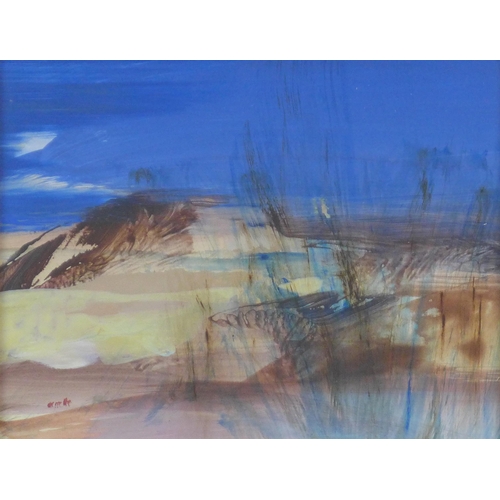 64 - Mardi Barrie R.S.W (SCOTTISH 1931-2004) Blue Dusk, mixed media on board, signed, framed under glass ... 