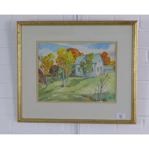 72 - Marguerite Porter Zwicker (CANADIAN 1904 - 1993) 'New Ross Road', watercolour, signed, framed under ... 