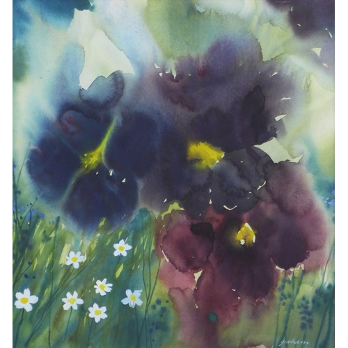 75 - David Graham, mixed flowers, watercolour on paper, signed and framed under glass, 35 x 38cm