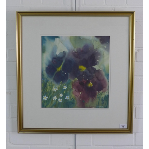 75 - David Graham, mixed flowers, watercolour on paper, signed and framed under glass, 35 x 38cm