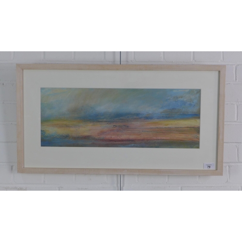 79 - Sarah Knox 'Lowland Light, Port Seton', mixed media, signed and framed under glass with a Marchmont ... 