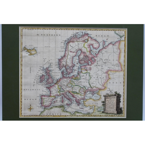 123 - A New & Correct Chart of Europe - Jeffreys 1770, together with six other Europe coloured maps, in ca... 