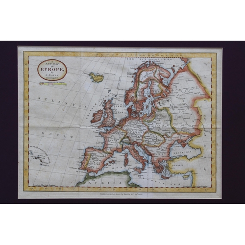 123 - A New & Correct Chart of Europe - Jeffreys 1770, together with six other Europe coloured maps, in ca... 