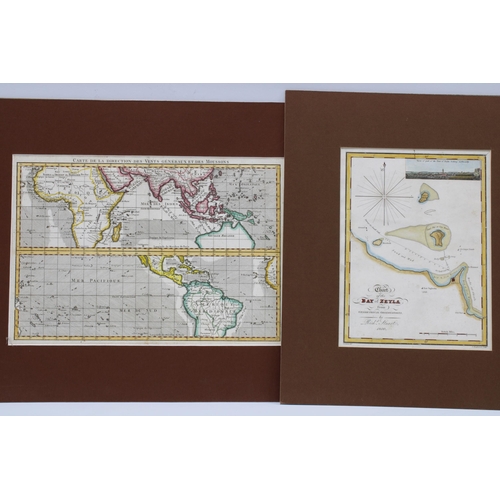 126 - Coloured maps and charts to include Trade Winds and Ocean Currents - R. Bonne, Orbis Veteribus Notus... 