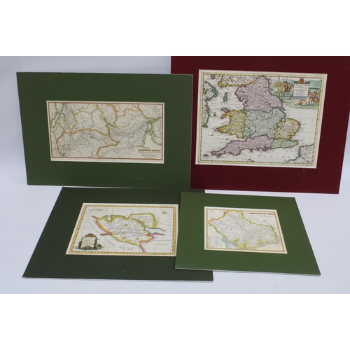 127 - L 'Angleterre by Pieter Van Der Aa, coloured map together with three others to include Caledonian Ra... 