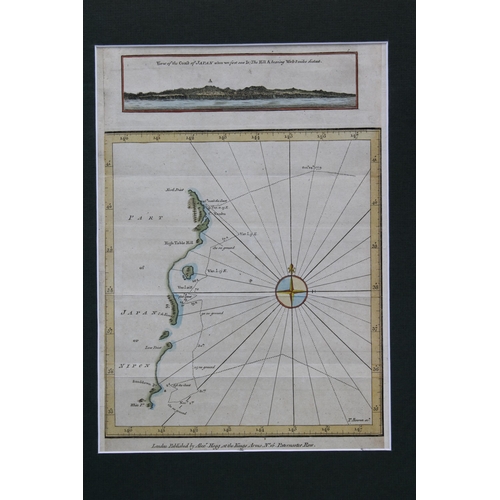 128 - Coast of Japan, T. Bowen c.1790 together with China Adjacent to Taiwan by Bellin for Prevost,  in ca... 