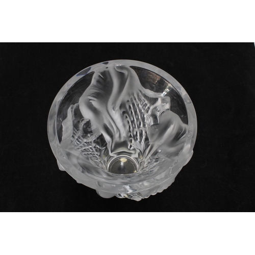 106 - Lalique 'Cantharus' frosted glass vase, 17.5 x 14.5cm