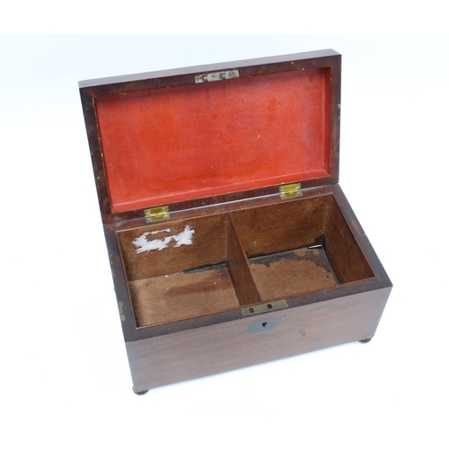 138 - Georgian mahogany box, the hinged lid with a carved finial, the interior with two compartments, rais... 