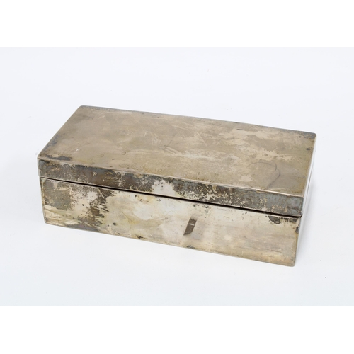 14 - Silver table cigarette box (a/f) 17 x 8cm