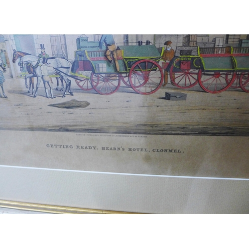 160 - SIX COLOURED AQUATINTS, 'CAR TRAVELLING IN THE SOUTH OF IRELAND IN THE YEAR 1856'
AFTER MICHAEL ANGE... 