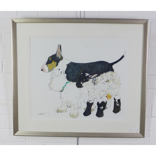 161 - Charlotte Brayley BA Hons, 'The Constant Companions' ink and watercolour on paper, singed and framed... 