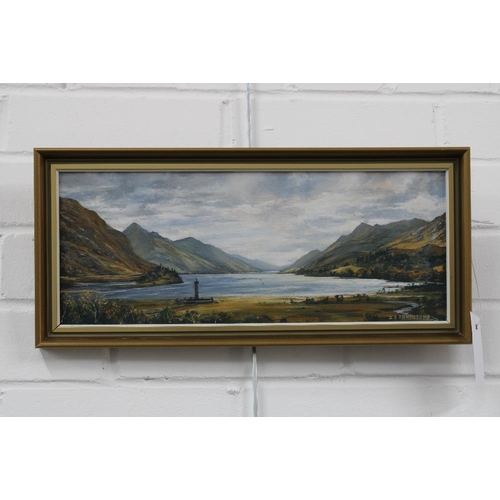 166 - Ian S. Johnstone (SCOTTISH 1957 - 2009) 'Loch Shiel from Glenfinnan' oil on board, signed, framed, 3... 