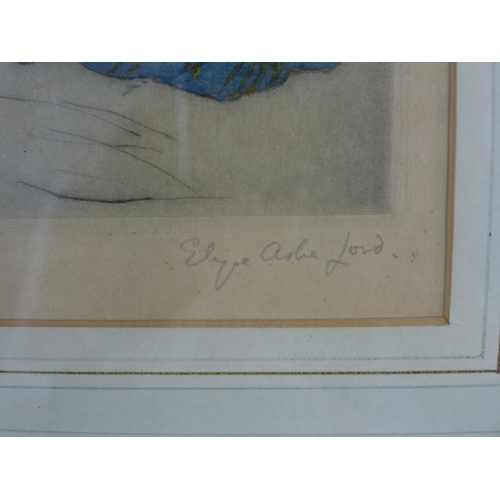 171 - Elyse Ashe Lord (BRITISH 1900-1971) 'Indian Dilruba', etching colour 22/75, signed in pencil, framed... 