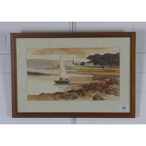 194 - Dorothy Bruce PAI 'Largs', watercolour, signed and inscribed bottom left, framed under glass, 35 x 2... 