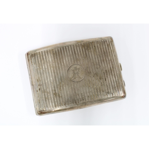 20 - Walker & hall silver cigarette case, Birmingham 1918, 12 x 8cm