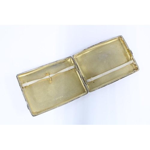 20 - Walker & hall silver cigarette case, Birmingham 1918, 12 x 8cm