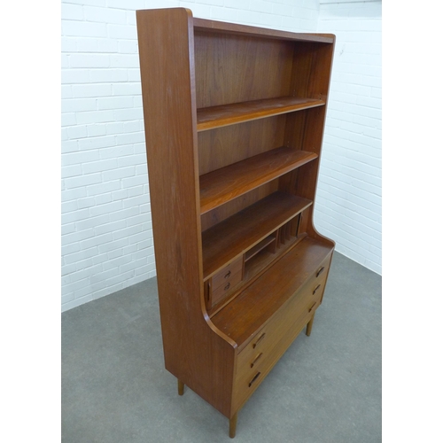 217 - Danish teak secretaire cabinet by Børge Mogensen, 100 x 182 x 42cm.