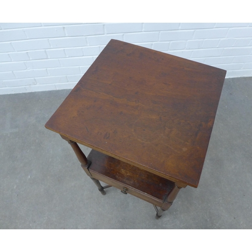 219 - 19th century mahogany two tier bedside table, 38 x 80 x 36cm.