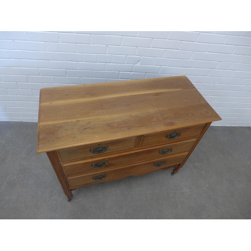 235 - Late 19th / early 20th century mahogany and walnut chest, the rectangular top with two short and two... 