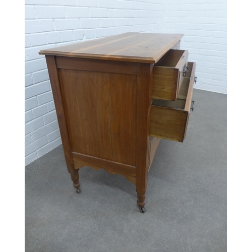 235 - Late 19th / early 20th century mahogany and walnut chest, the rectangular top with two short and two... 