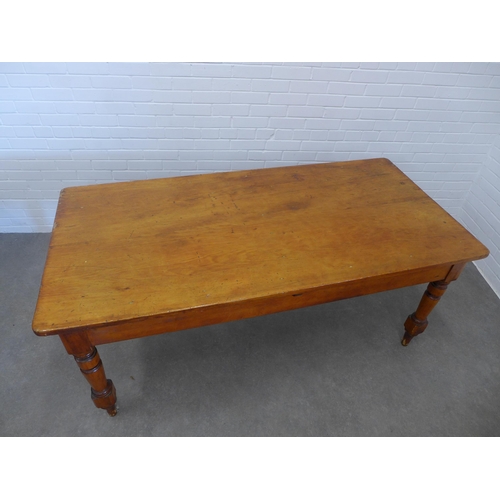 237 - Vintage kitchen table with a drawer to either side, 183 x 79 x 88cm.