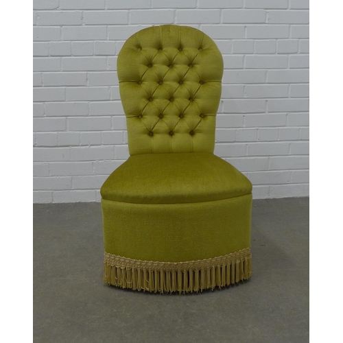 241 - Buttonback upholstered bedroom chair, 48 x 86 x 40cm.