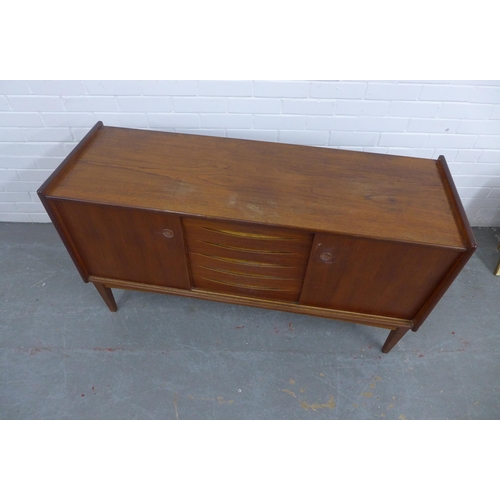 269 - Brantorps of Sweden mid century teak sideboard, with three central drawers flanked by cupboard doors... 