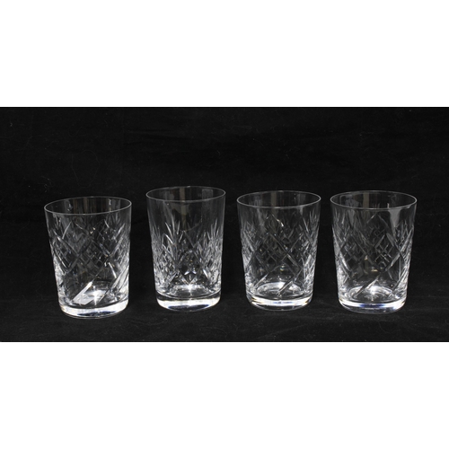 311 - Two cut glass decanters & stoppers, set of four whisky tumblers and set of six wine glasses (12)