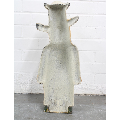 359 - Novelty cast iron pig chef, 59cm