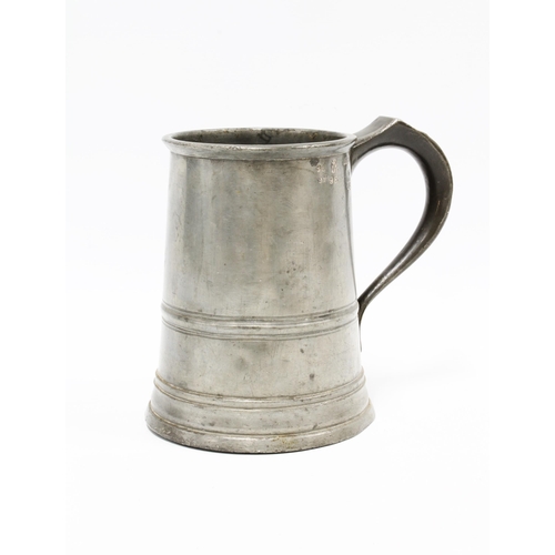 394 - Victorian Quart pewter tankard, 15cm high