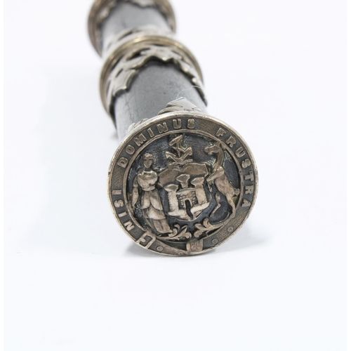 49 - Victorian Scottish silver mounted tipstaff, one end with Edinburgh crest and 'Nisi Dominus Frustra',... 