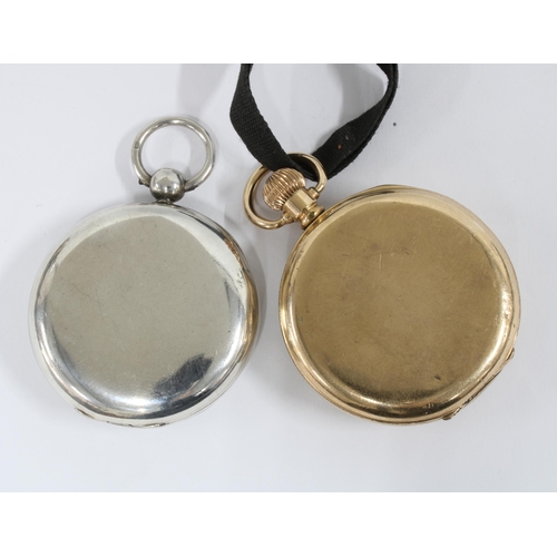 54 - Gold plated open face pocket watch and a silver cased pocket watch (2)