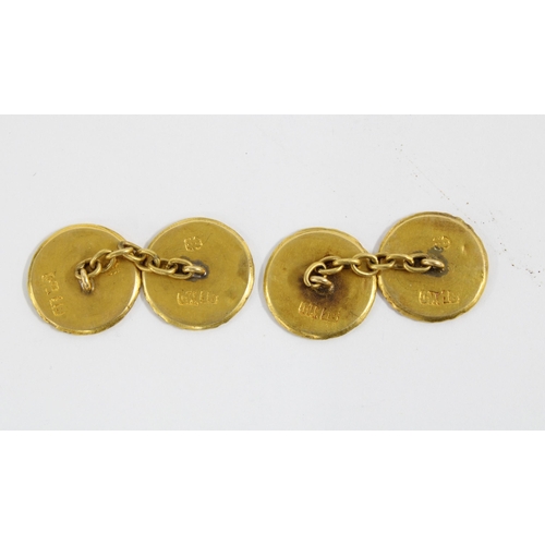 73 - A pair of 18ct gold Chinese coin cufflinks (2)