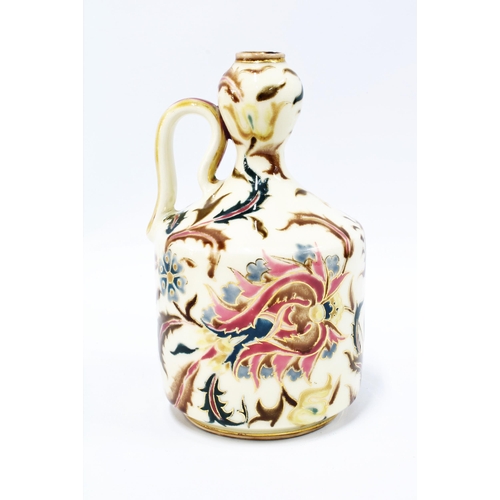 97 - Zsolnay Pecs Persian floral patterned jug, model number 1379, 21cm