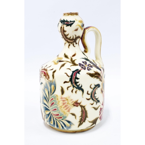 97 - Zsolnay Pecs Persian floral patterned jug, model number 1379, 21cm