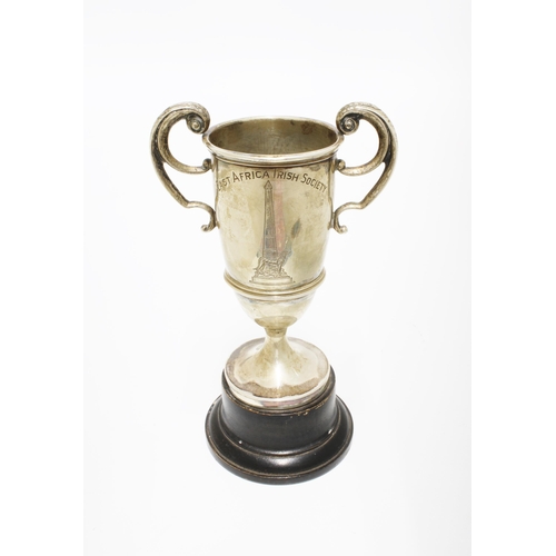 2 - East Africa Irish Society silver trophy by  Walker & Hall, Sheffield 1936, 14cm high