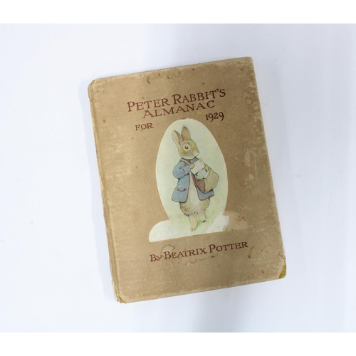 425 - Beatrix Potter, Peter Rabbit's Almanac for 1929, first edition, with colour frontispiece, colour tit... 