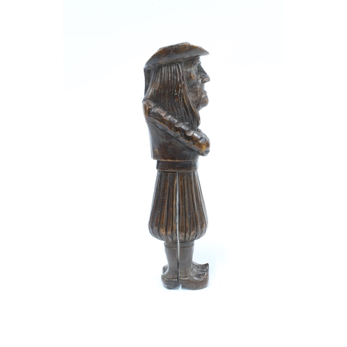 430 - Folk art carved treen 'Dutchman' nut crackers, 19cm